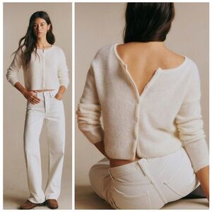 NWOT Sezane Gaspard Crop Cardigan Sweater in Ecru (Cream)